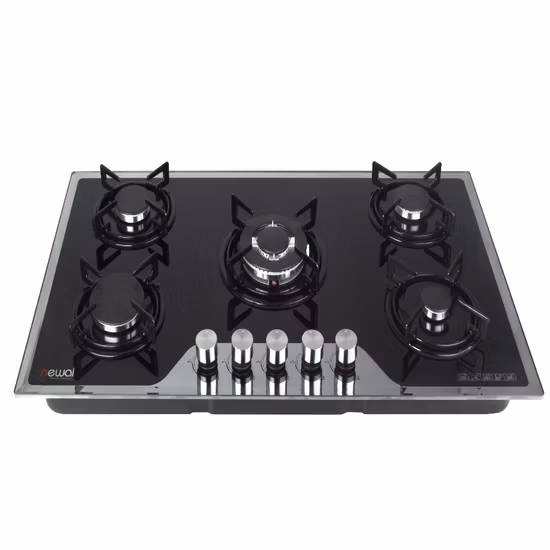 고품질 유리 가스레인지가 장착된 버너 5개